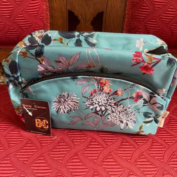 Bang Carsen Handbags - Bang Carsen Turquoise Floral Cosmetic Bag